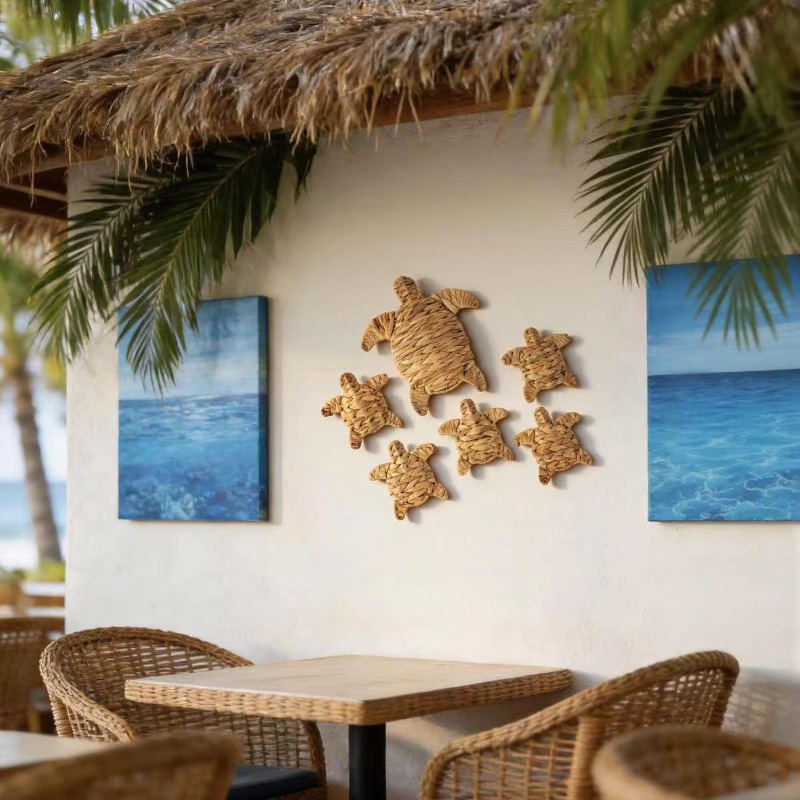 Aquarium Fish Live - Handgemaakt gehaakt schildpad wanddecoratie Boho zeeschildpad