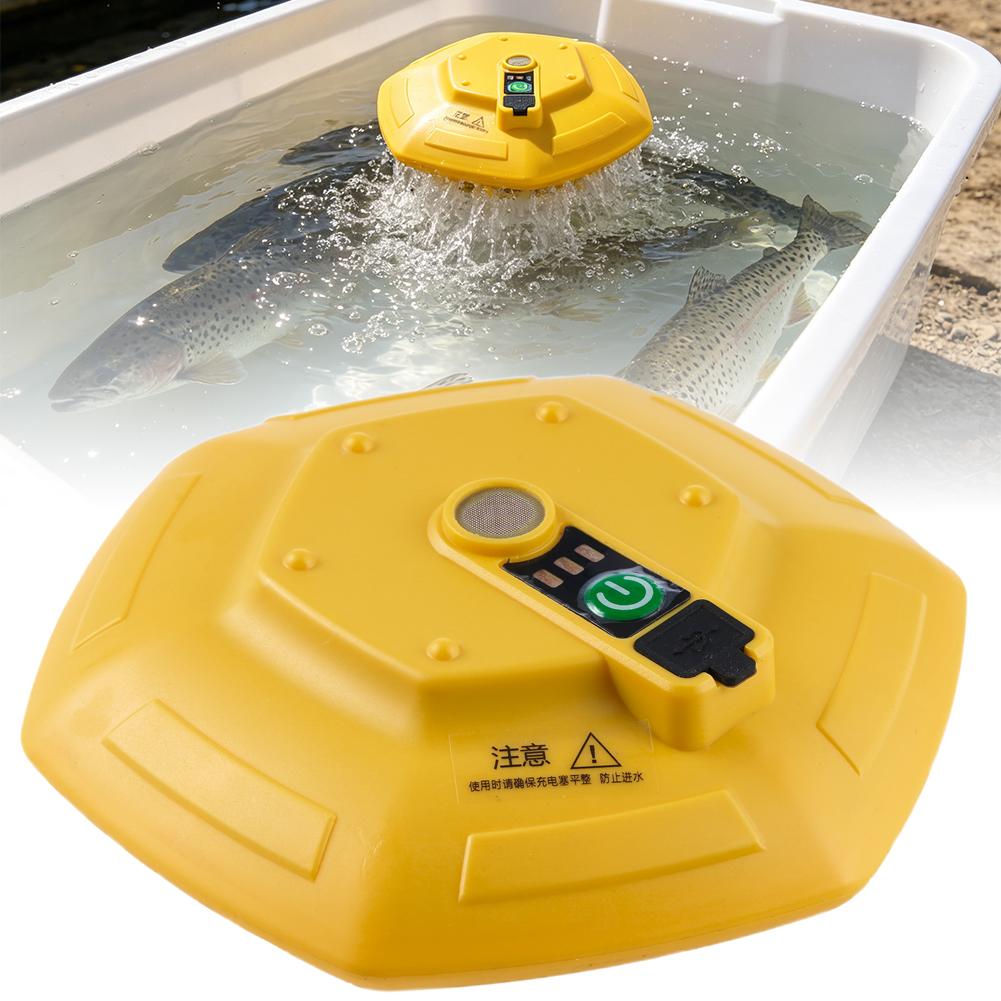 Aquarium Fish Buy - Draadloze oplaadbare aquariumzuurstofpomp, drijvende draagbare viskomzuiger