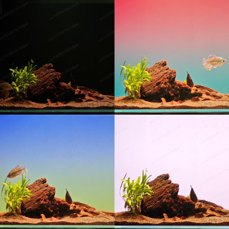 Aquarium Fish Light - Zwart acryl aquarium achtergrondlichtpaneel, RGBW gradiënt