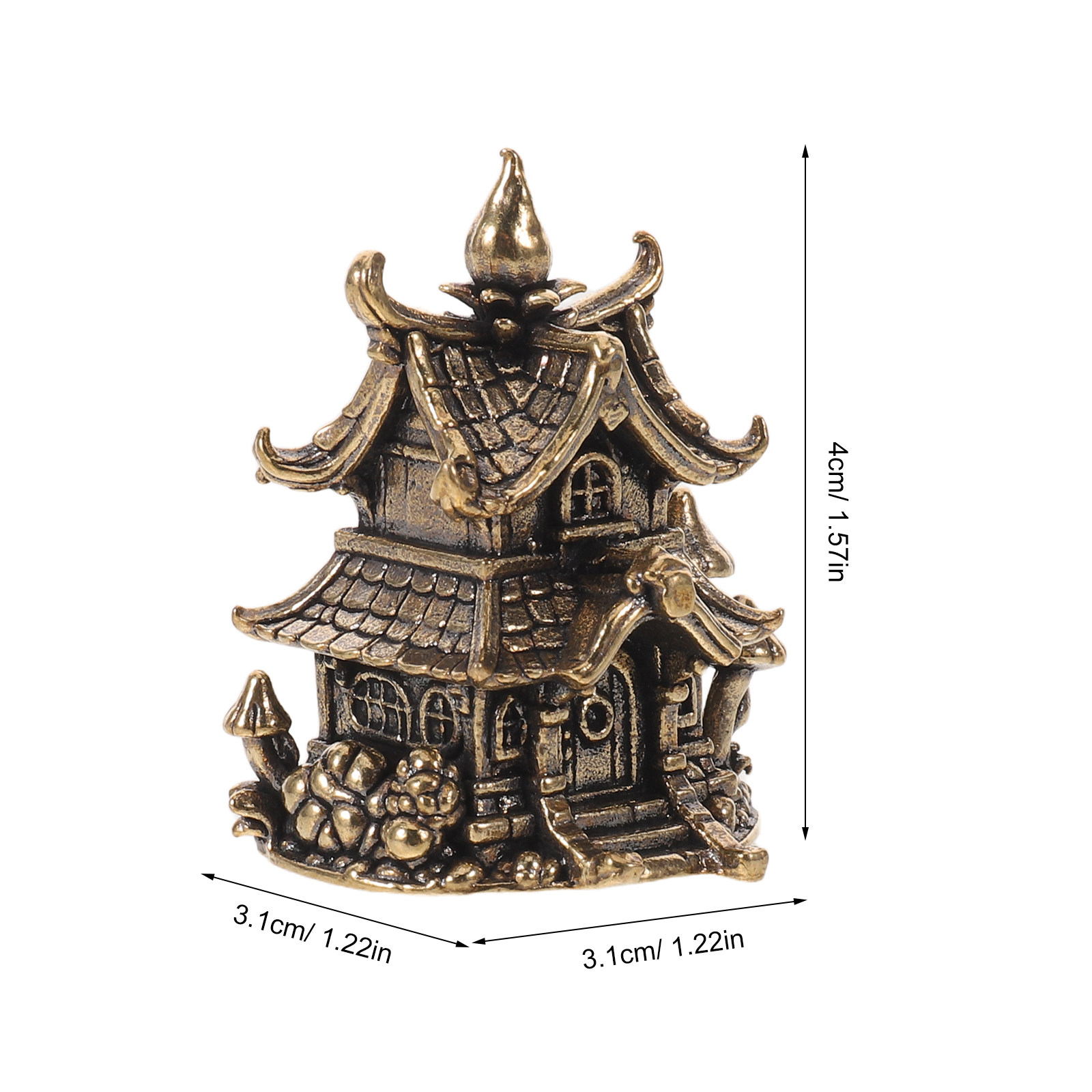Klein messing Japans pagode-or - Aquarium Fish Japanese recensie en prijs